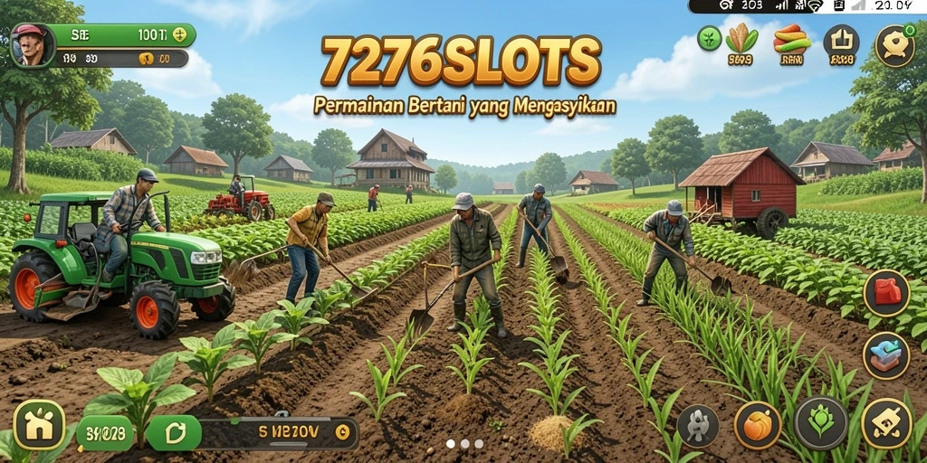 Gameplay <strong>7276SLOTS</strong> yang menampilkan proses bertani yang seru.
