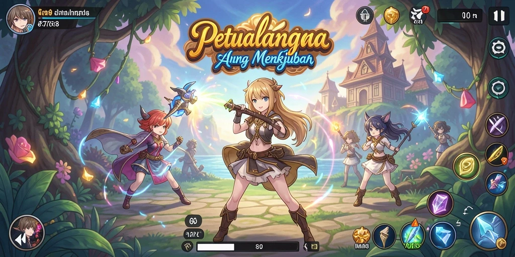 Tampilan gameplay menakjubkan dari game Anime 8768.