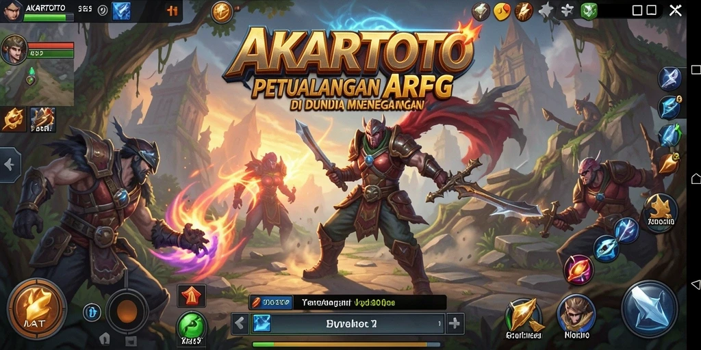 Screenshot permainan AKARTOTO dengan aksi pertempuran yang mendebarkan.