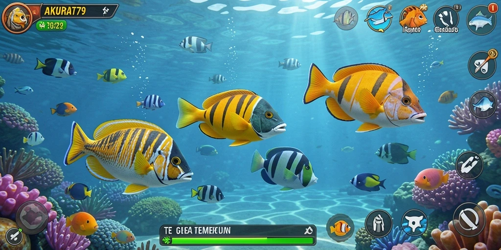 Tampilan gameplay seru dalam game Tembak Ikan AKURAT79.