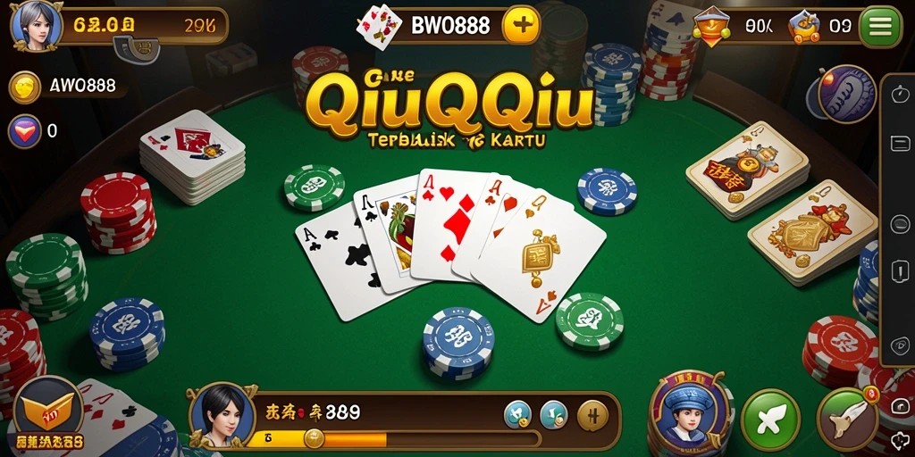 Screenshot gameplay BWO888 menampilkan aksi seru permainan QiuQiu.