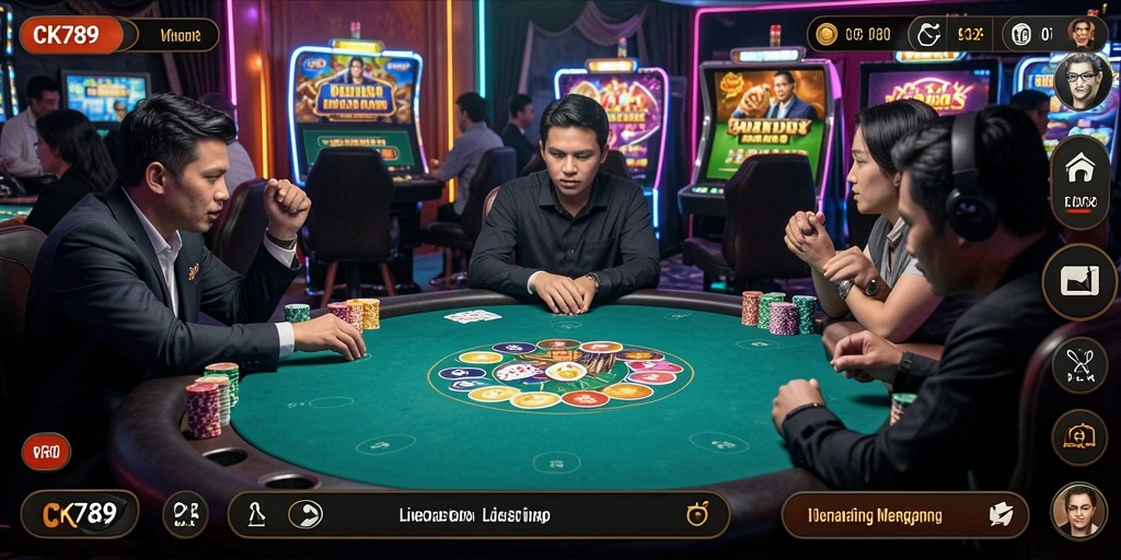 Tangkapan layar gameplay Live Casino CK789 dengan dealer profesional.