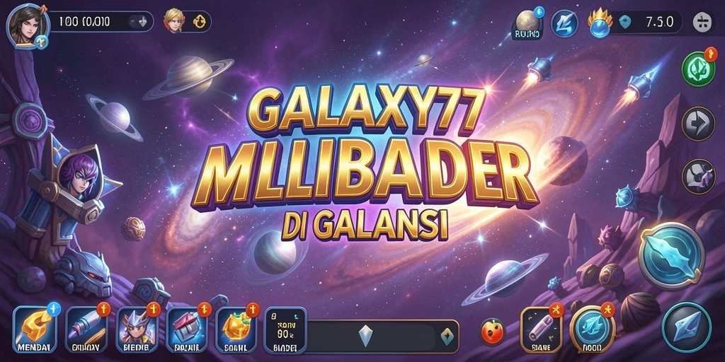 Tampilan menawan dari gameplay galaksi dalam GALAXY77.