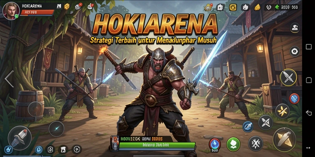 Screenshot HOKIARENA menunjukkan gameplay strategi yang mendebarkan.
