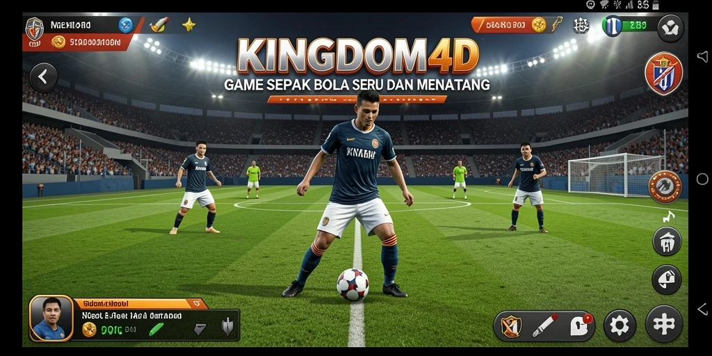 Tampilan gameplay KINGDOM4D yang mendebarkan dalam adegan sepak bola.
