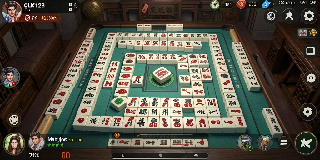 Tampilan menarik dari gameplay Mahjong di OLX128.