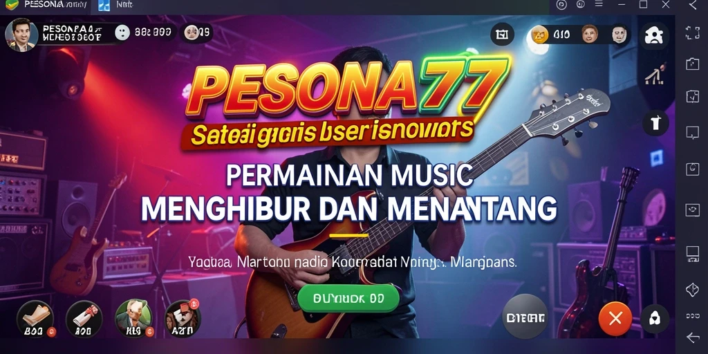 Screenshot PESONA77 menampilkan gameplay musik yang seru dan interaktif.