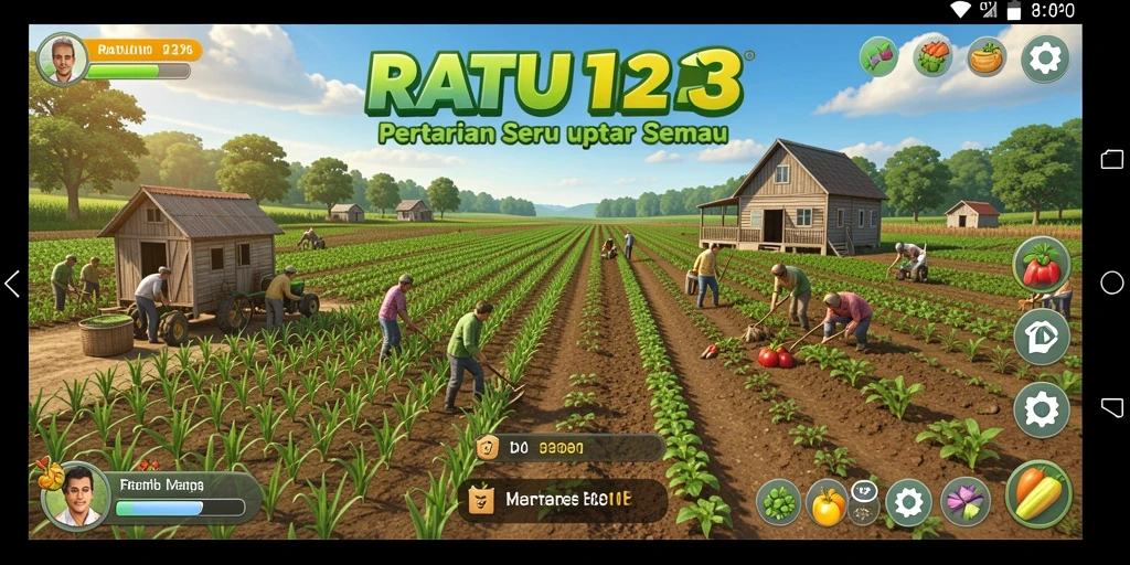 Tangkapan layar gameplay <strong>RATU123</strong> yang memperlihatkan proses bertani yang menarik.