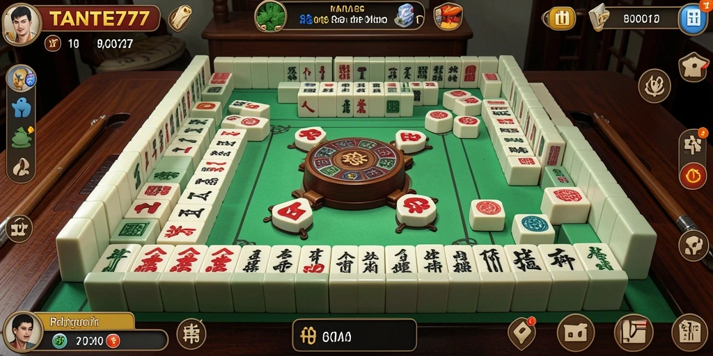 Tampilan gameplay TANTE777 menampilkan keseruan bermain Mahjong.