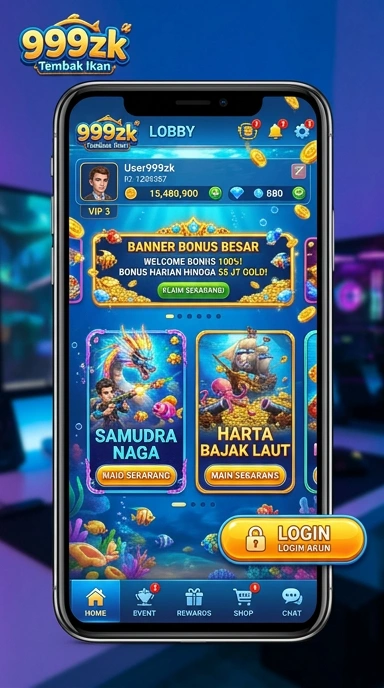Screenshot antarmuka pengguna 999zk yang ramah.